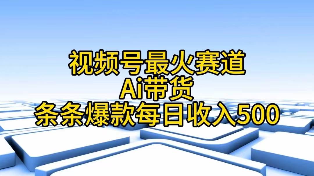 视频号最火赛道——Ai带货条条爆款每日收入500-巴叔叔资源网