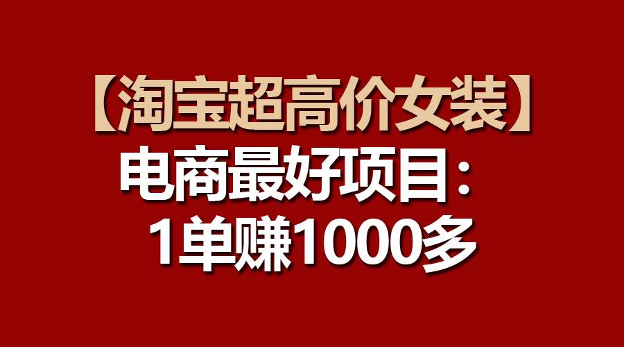 【淘宝超高价女装】电商最好项目：一单赚1000多-巴叔叔资源网