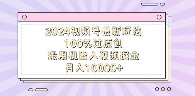 2024视频号最新玩法，100%过原创，搬用机器人视频掘金，月入10000+-巴叔叔资源网