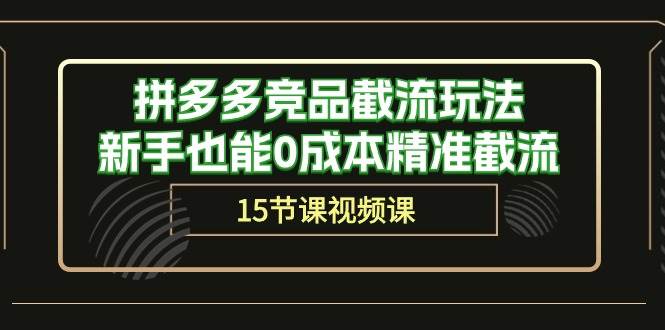 拼多多竞品截流玩法，新手也能0成本精准截流（15节课）-巴叔叔资源网