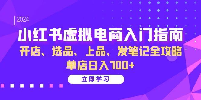小红书虚拟电商入门指南：开店、选品、上品、发笔记全攻略 单店日入700+-巴叔叔资源网