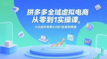 拼多多全域虚拟电商从零到1实操课，小白虚拟电商从0到1实操到精通-巴叔叔资源网
