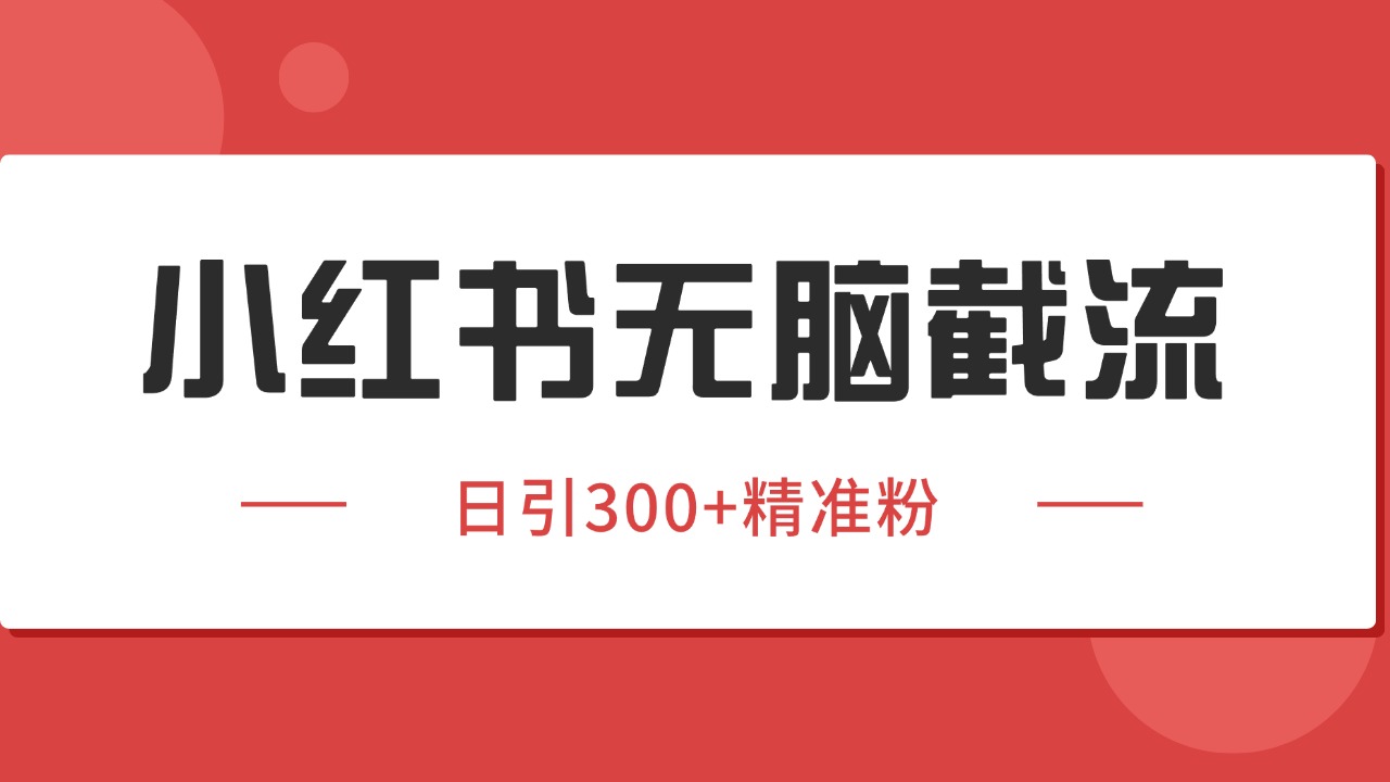 小红书截流同行客源，独家野路子获客玩法 日引200+暴力获客-巴叔叔资源网