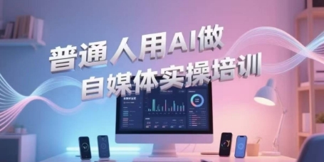 普通人用AI做自媒体实操培训，普通人一个人用ai做自媒体，视频制作、短视频引流、直播带货，轻松入门-巴叔叔资源网