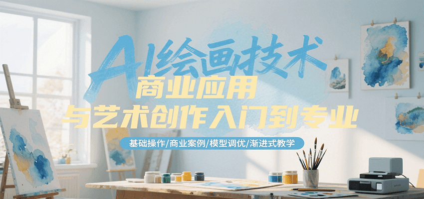 AI绘画技术商业应用与艺术创作入门到专业，基础操作/商业案例/模型调优/渐进式教学-巴叔叔资源网