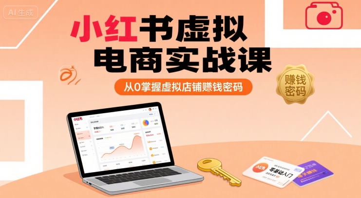 小红书虚拟电商实战课，从0掌握虚拟店铺賺钱密码-巴叔叔资源网