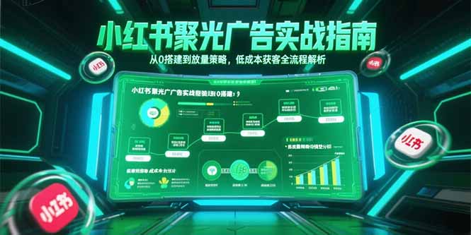 小红书聚光广告实战指南，从0搭建到放量策略，低成本获客全流程解析-巴叔叔资源网