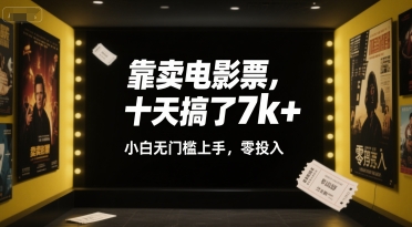 靠卖电影票，十天搞了7k+，小白无门槛上手，零投入【揭秘】-巴叔叔资源网