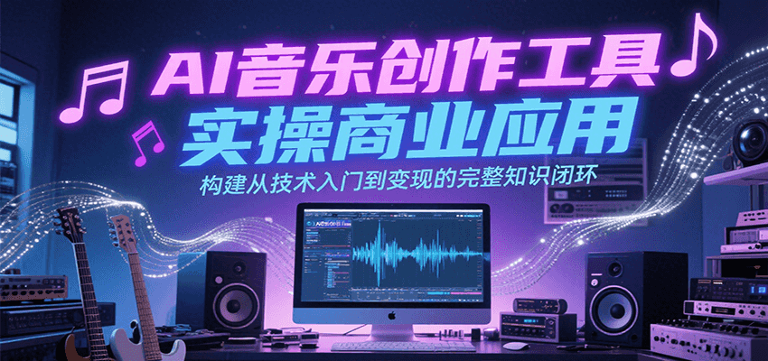 AI音乐创作工具实操商业应用，构建从技术入门到变现的完整知识闭环-巴叔叔资源网