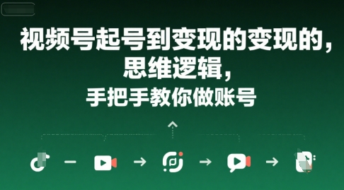 视频号起号到变现的思维逻辑，手把手教你做账号-巴叔叔资源网