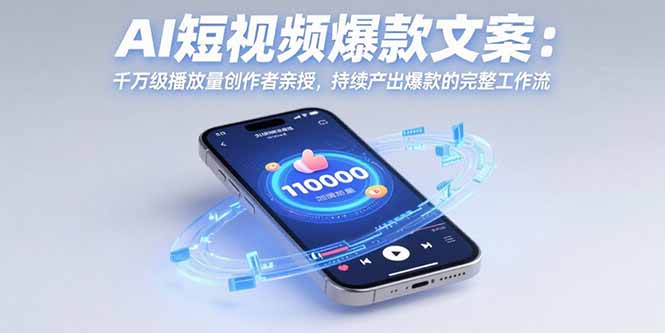 AI短视频爆款文案：千万级播放量创作者亲授，持续产出爆款的完整工作流-巴叔叔资源网