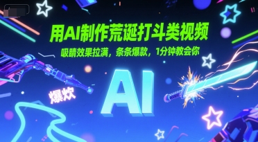 用AI制作荒诞打斗类视频，吸睛效果拉满，条条爆款，1分钟教会你-巴叔叔资源网