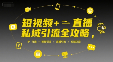 短视频+直播私域引流全攻略，IP打造 +视频引流 +直播引流 +私域沉淀-巴叔叔资源网