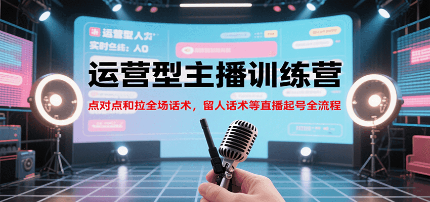 运营型主播训练营，点对点和拉全场话术，留人话术等直播起号全流程(更新7月)-巴叔叔资源网