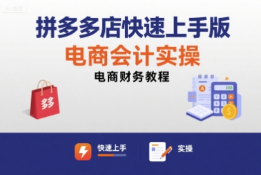 拼多多店快速上手版电商会计实操-电商财务教程-巴叔叔资源网