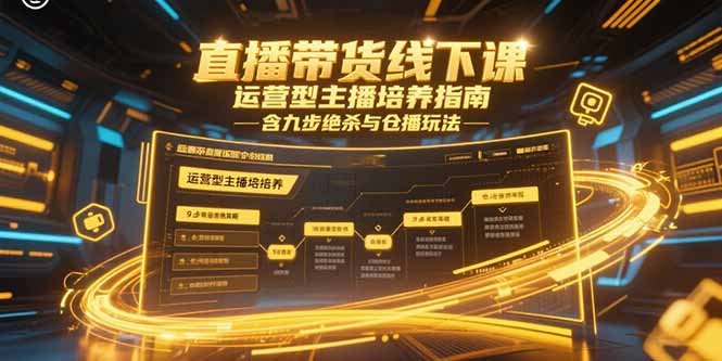 直播带货线下课，运营型主播培养指南，含九步绝杀与仓播玩法-巴叔叔资源网