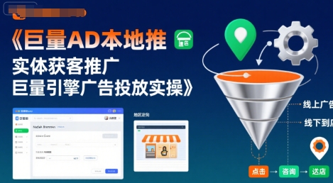 巨量AD本地推实体获客推广，巨量引擎广告投放实操-巴叔叔资源网