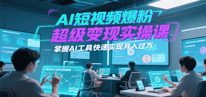 AI短视频爆粉超级变现实操课，掌握AI工具快速实现月入过万-巴叔叔资源网