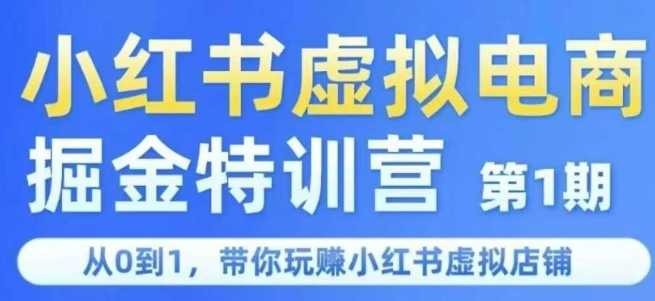 小红书虚拟电商掘金特训营第1期，从0到1，带你玩转小红书虚拟店铺-巴叔叔资源网