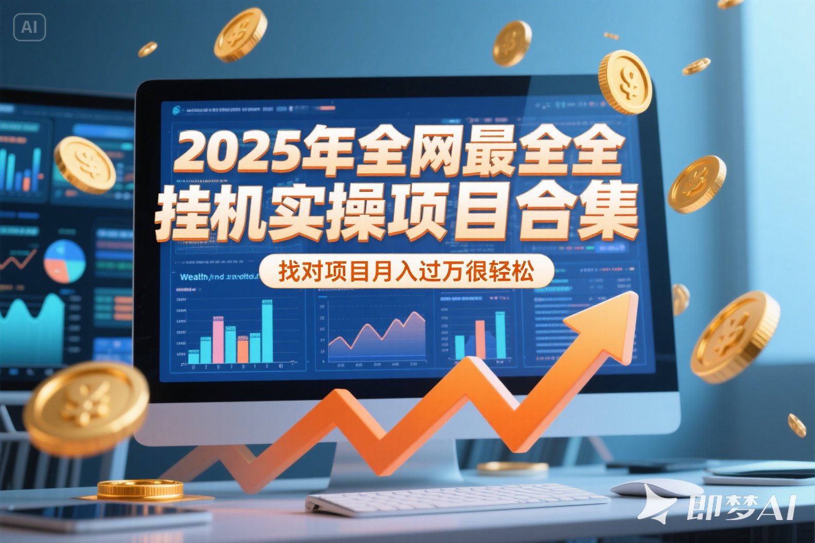 2025年挂机实操项目实操演练，挂机类型，AI直播类型，轻资产创业类型…-巴叔叔资源网