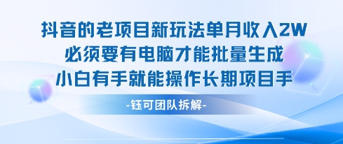 老项目新玩法单月收入2W小白有手就能操作长期项目-巴叔叔资源网