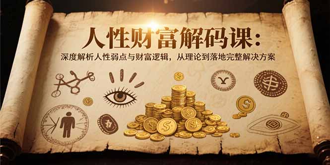 人性财富解码课6.0：深度解析人性弱点与财富逻辑，理论到落地完整解决方案-巴叔叔资源网