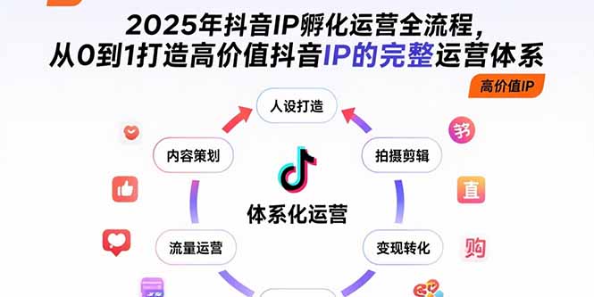 2025年抖音IP孵化运营全流程，从0到1打造高价值抖音IP的完整运营体系-巴叔叔资源网