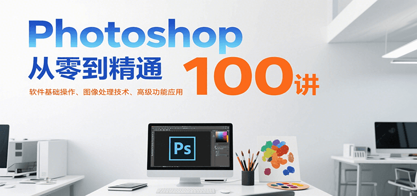 Photoshop从零到精通100讲：软件基础操作、图像处理技术、高级功能应用-巴叔叔资源网