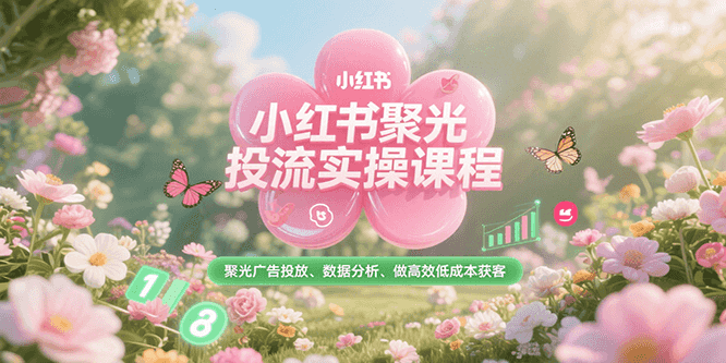 小红书聚光投流实操课程，聚光广告投放、数据分析、做高效低成本获客-巴叔叔资源网