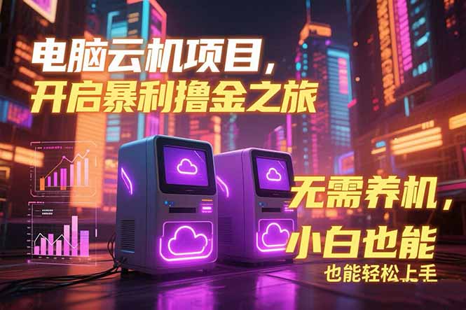 电脑云机项目 暴力撸金玩法，不需要养机 配置没有要求 单机100个窗口一…-巴叔叔资源网