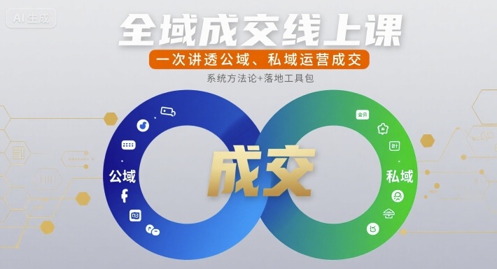 全域成交线上课，一次讲透公域、私域运营成交-巴叔叔资源网