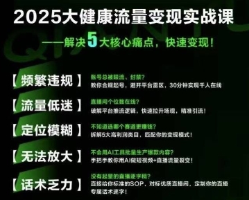 大健康流量全域新增长8.0，三月底线下课视频，大健康万亿蓝海，从类目突围到模式迭代-巴叔叔资源网