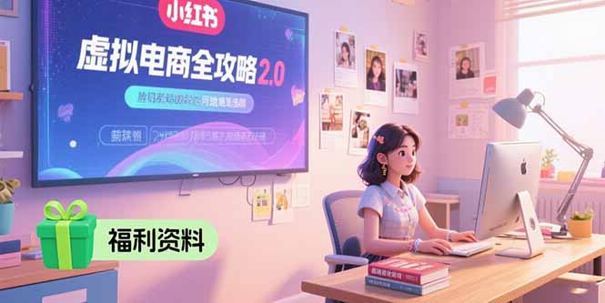 虚拟电商全攻略2.0，开店选品实操流程，账号定位、货源发布、笔记发布技巧-巴叔叔资源网