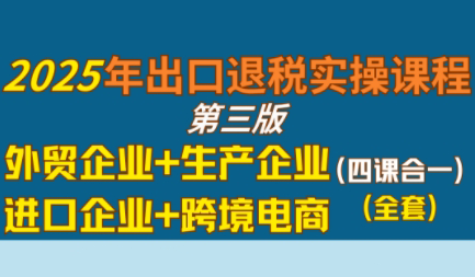 崔sir·出口退税实操-外贸企业+生产企业+跨境电商+进口企业(四课合一)-巴叔叔资源网