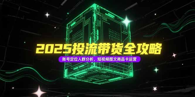 2025投流带货全攻略，账号定位人群分析，短视频图文商品卡运营-巴叔叔资源网