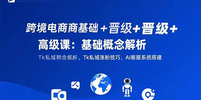 跨境电商基础+晋级+高级课：基础概念解析,Tk私域涨粉技巧,AI客服系统搭建-巴叔叔资源网