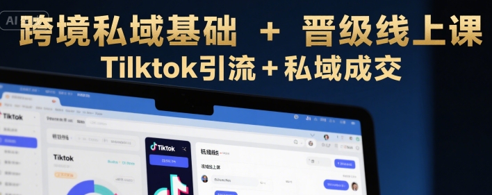 跨境私域基础+晋级线上课，Tilktok引流+私域成交-巴叔叔资源网