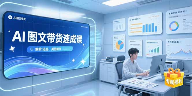 AI图文带货速成课，养号引流秘籍，爆款选品策略，美图制作全流程-巴叔叔资源网