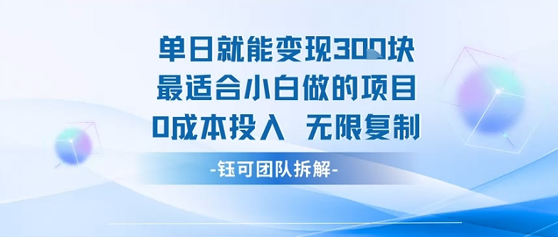 单日就能变现3张最适合小白做的项目0成本投入 无限复制-巴叔叔资源网