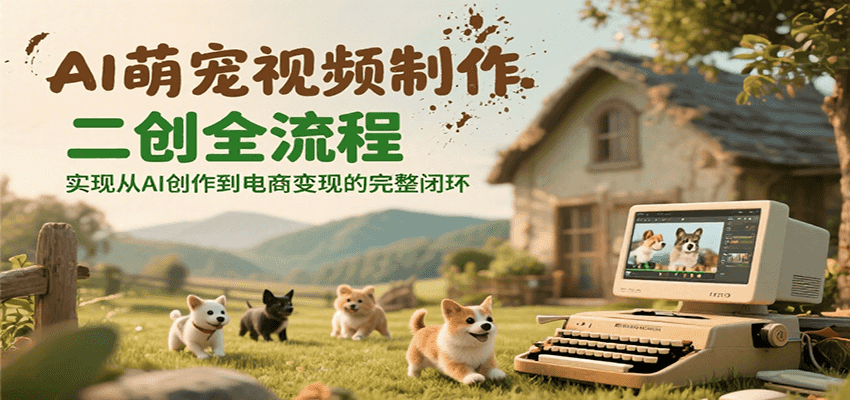 AI萌宠视频制作二创全流程，实现从AI创作到电商变现的完整闭环-巴叔叔资源网