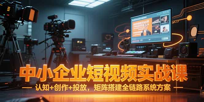 中小企业短视频实战课，认知+创作+投放，矩阵搭建全链路系统方案-巴叔叔资源网
