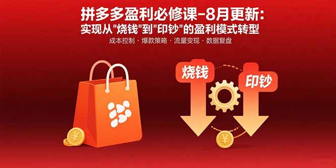拼多多盈利必修课-8月更新：突破运营瓶颈 实现从烧钱到印钞的盈利模式转型-巴叔叔资源网