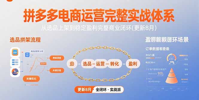拼多多电商运营完整实战体系，从选品上架到稳定盈利完整商业闭环(更新8月-巴叔叔资源网