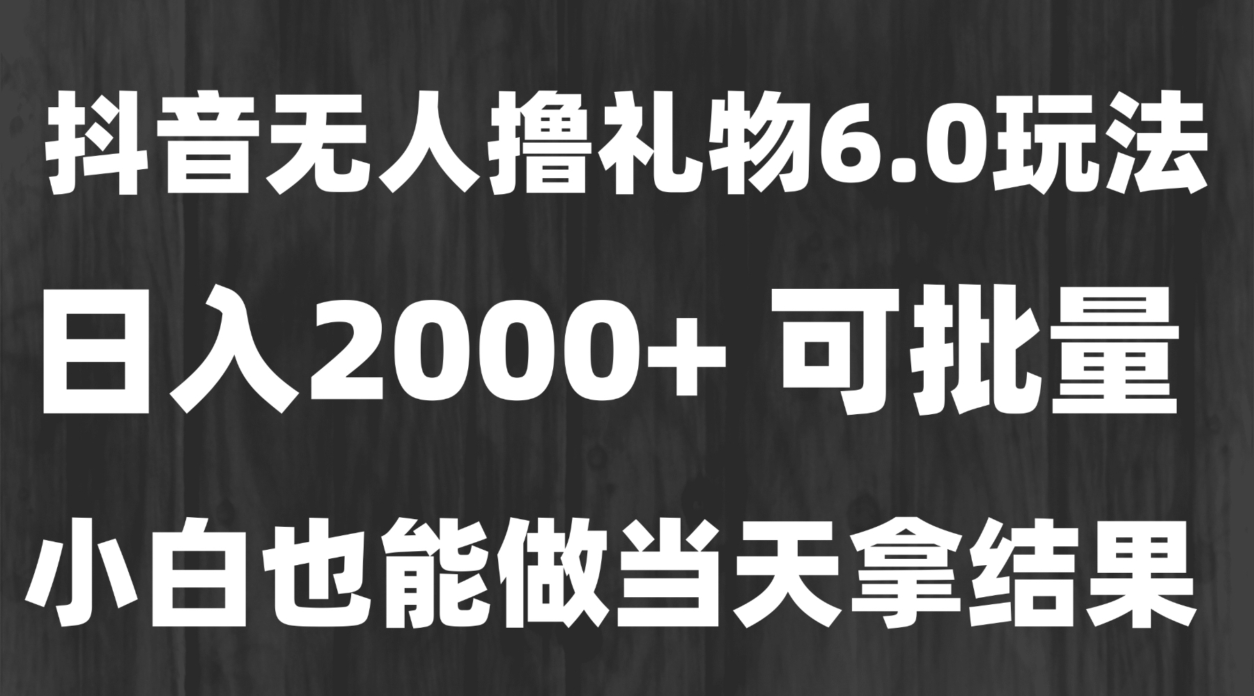 最新风口暴力撸金技术，无人撸礼物，长期稳定 一天收益2000+，小白当天…-巴叔叔资源网