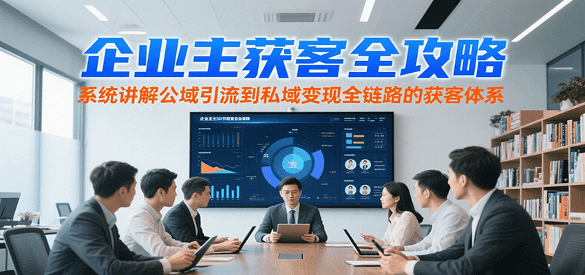 企业主获客全攻略，系统讲解公域引流到私域变现全链路的获客体系-巴叔叔资源网