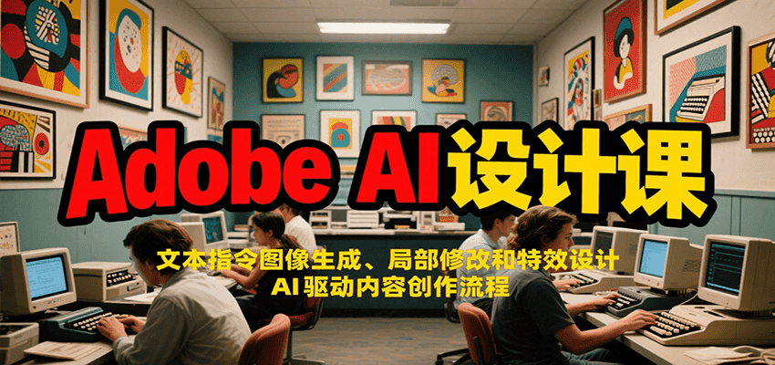 Adobe AI设计课：文本指令图像生成、局部修改和特效设计，AI驱动内容创作流程-巴叔叔资源网