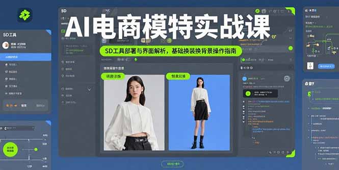 AI电商模特实战课，SD工具部署与界面解析，基础换装换背景操作指南-巴叔叔资源网