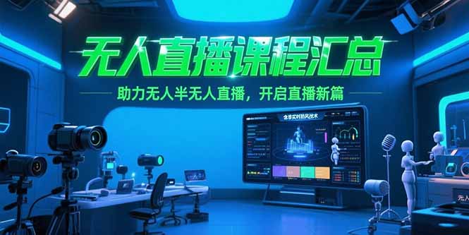 无人直播课程汇总，含非实时防风技术，助力无人半无人直播，开启直播新篇-巴叔叔资源网