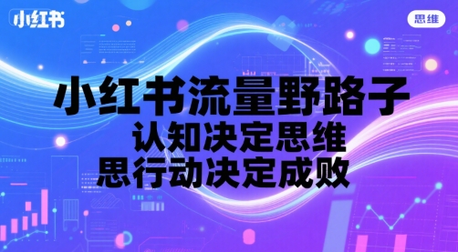 小红书流量野路子，认知决定思维，思维决定行动，行动决定成败-巴叔叔资源网