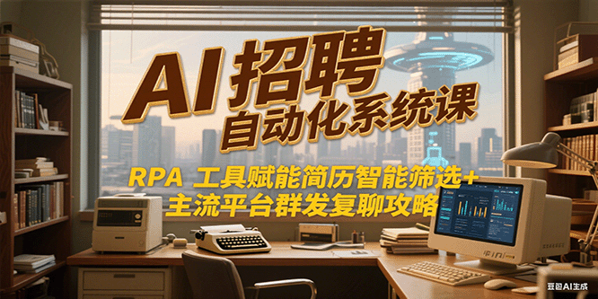 AI招聘自动化系统课，RPA工具赋能简历智能筛选+主流平台群发复聊全攻略-巴叔叔资源网